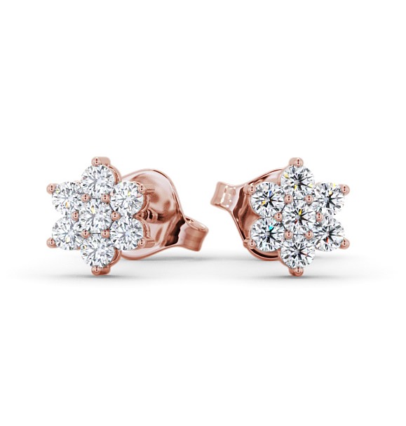 Cluster Round Diamond Floral Design Earrings 9K Rose Gold ERG122_RG_THUMB2 
