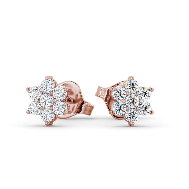 Cluster Round Diamond Earrings 18K Rose Gold - Martine ERG122_RG_UP
