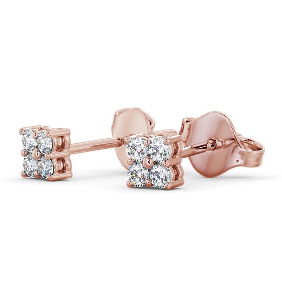 Cluster Round Diamond Earrings 18K Rose Gold - Edern ERG123_RG_THUMB1