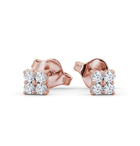  Cluster Round Diamond Earrings 18K Rose Gold - Edern ERG123_RG_THUMB2 