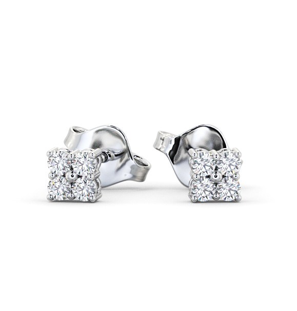 Cluster Round Diamond Earrings 9K White Gold ERG123_WG_THUMB2 