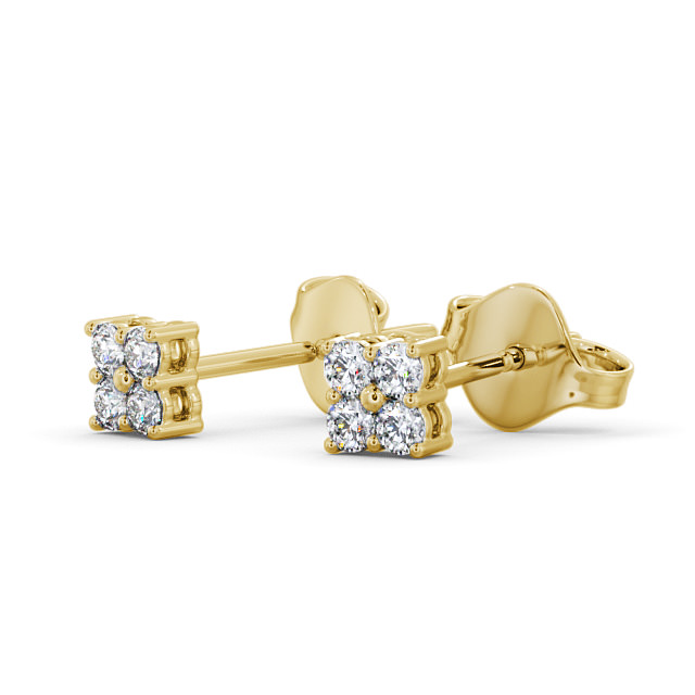 Cluster Round Diamond Earrings 18K Yellow Gold - Edern