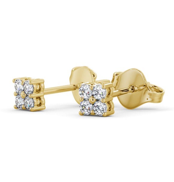 Cluster Round Diamond Earrings 9K Yellow Gold - Edern ERG123_YG_THUMB1