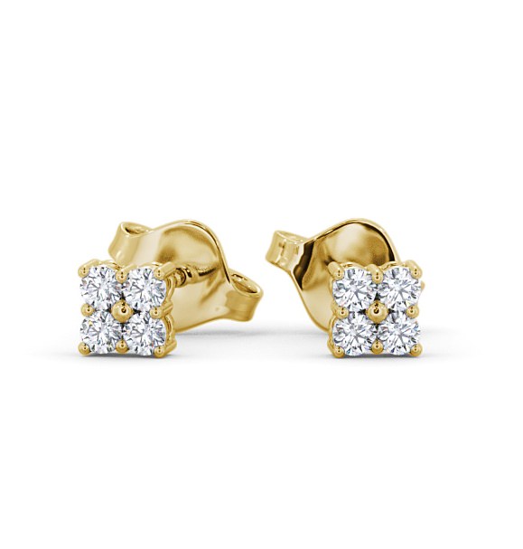  Cluster Round Diamond Earrings 9K Yellow Gold - Edern ERG123_YG_THUMB2 
