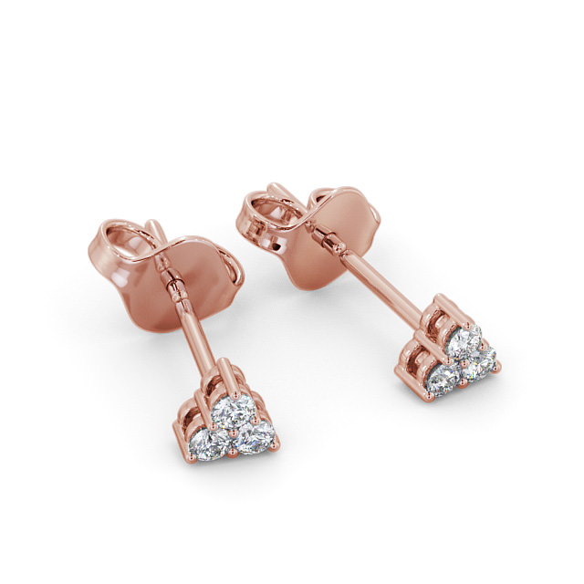 Cluster Round Diamond Earrings 9K Rose Gold - Tilford ERG124_RG_FLAT
