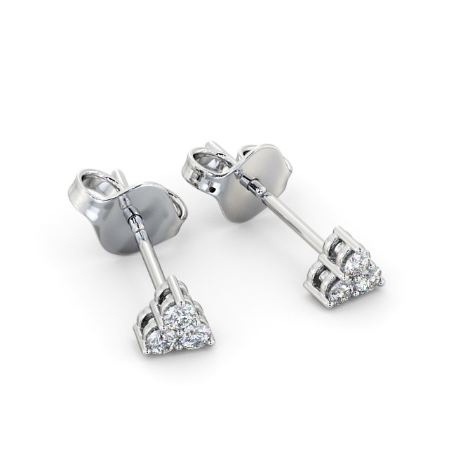 Cluster Round Diamond Earrings 18K White Gold - Tilford ERG124_WG_FLAT