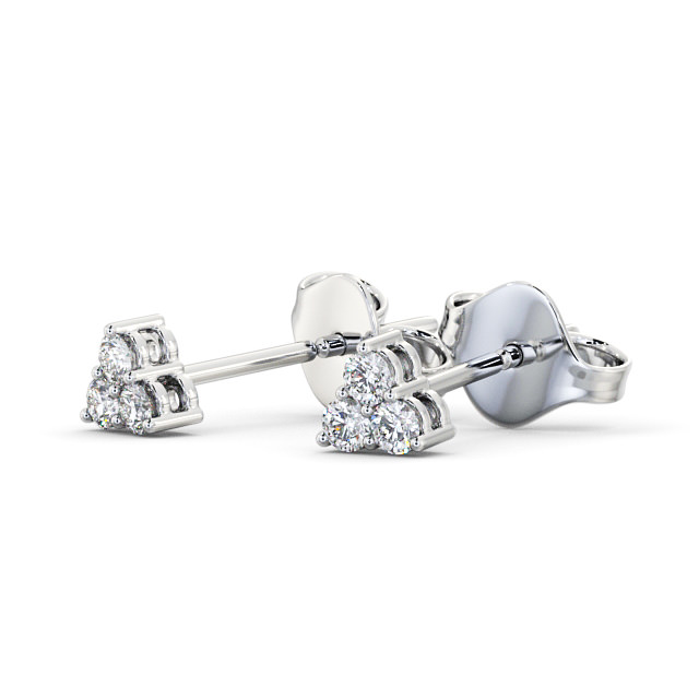 Cluster Round Diamond Earrings 18K White Gold - Tilford