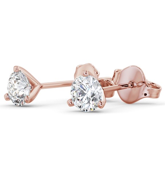 Round Diamond Three Claw Stud Earrings 18K Rose Gold ERG126_RG_THUMB1 