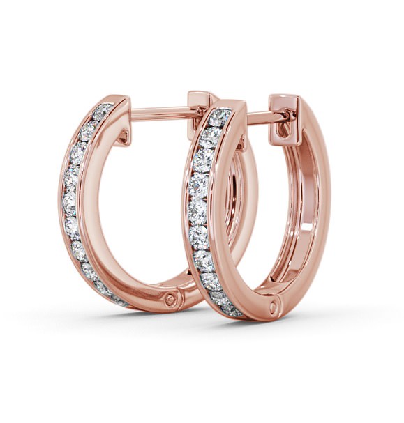 Hoop Round Diamond Channel Set Earrings 9K Rose Gold ERG127_RG_THUMB1