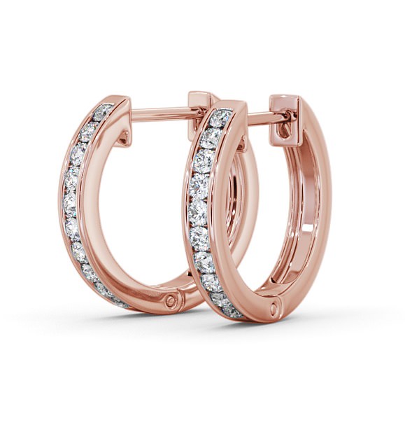 Hoop Round Diamond Channel Set Earrings 9K Rose Gold ERG127_RG_THUMB1 