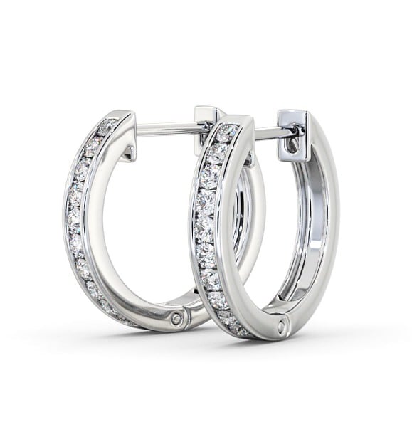 Hoop Round Diamond Channel Set Earrings 9K White Gold ERG127_WG_THUMB1 