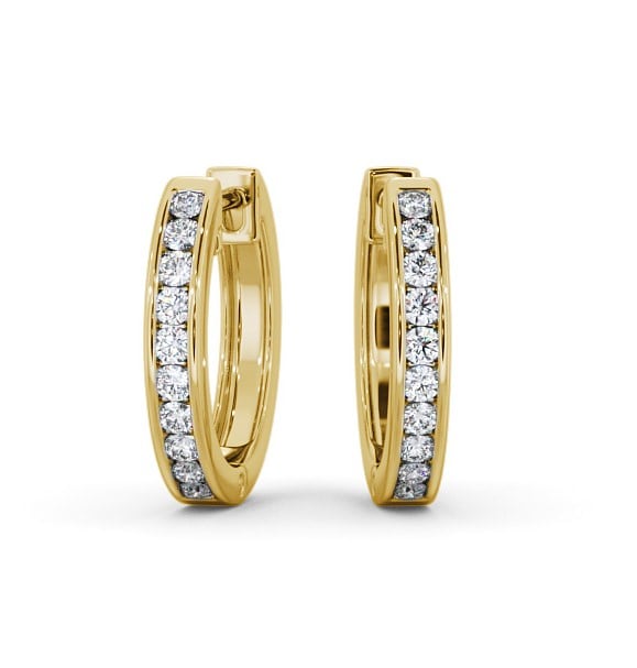 Hoop Round Diamond Channel Set Earrings 18K Yellow Gold ERG127_YG_THUMB2 