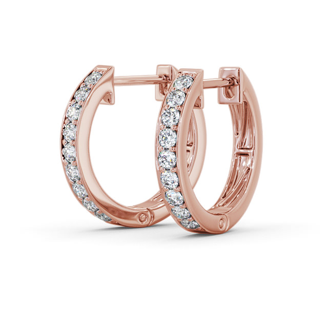 Hoop Round Diamond Earrings 9K Rose Gold - Ardallie ERG128_RG_SIDE