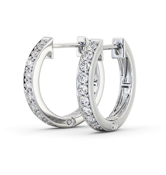 Hoop Round Diamond Channel Set Earrings 9K White Gold ERG128_WG_THUMB1