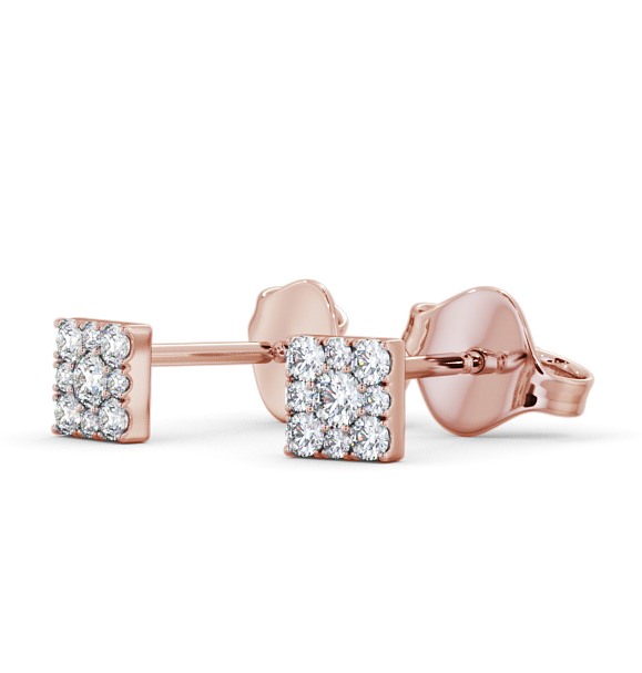 Cluster Round Diamond Square Earrings 9K Rose Gold ERG129_RG_THUMB1