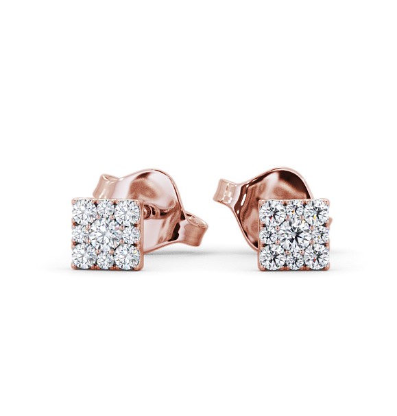 Cluster Round Diamond Square Earrings 9K Rose Gold ERG129_RG_THUMB2 