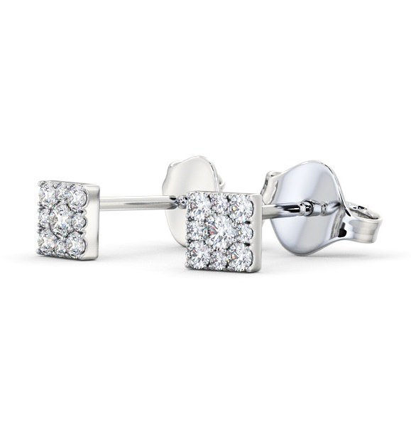 Cluster Round Diamond Square Earrings 9K White Gold ERG129_WG_THUMB1