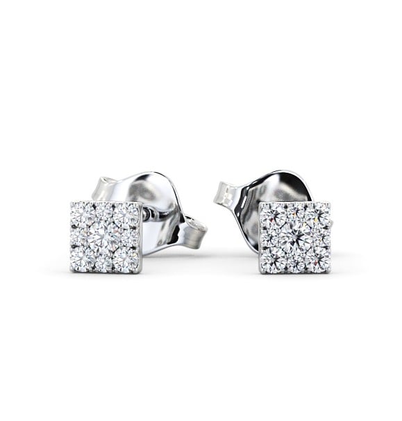 Cluster Round Diamond Square Earrings 18K White Gold ERG129_WG_THUMB2 