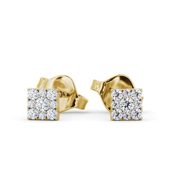  Cluster Round Diamond Earrings 18K Yellow Gold - Georgette ERG129_YG_THUMB2 