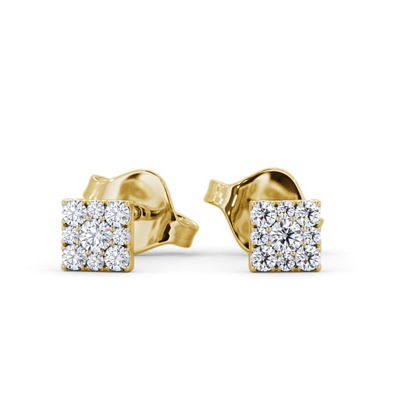 Georgette Cluster Stud Earrings Round Diamond ERG129_YG_THUMB2 