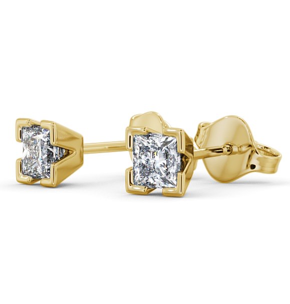 Princess Diamond Split Bezel Stud Earrings 9K Yellow Gold ERG130_YG_THUMB1 