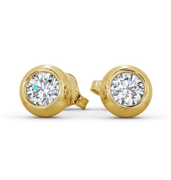  Round Diamond Bezel Stud Earrings 18K Yellow Gold - Audrey ERG134_YG_THUMB2 