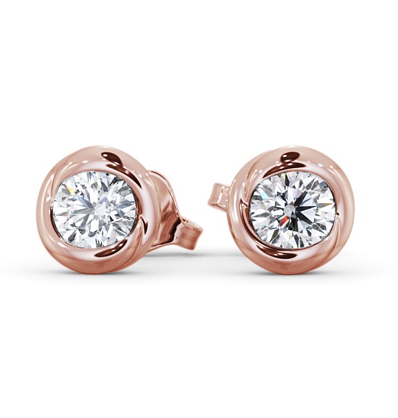  Round Diamond Bezel Stud Earrings 9K Rose Gold - April ERG135_RG_THUMB2 