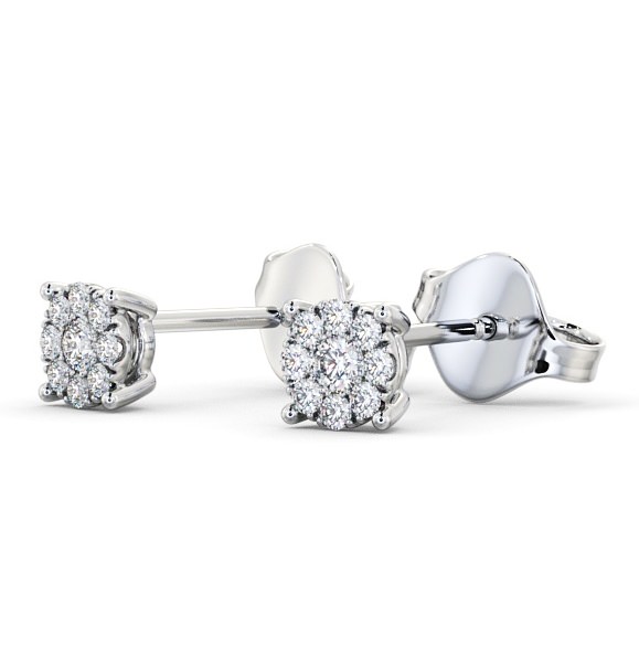 Cluster Halo Round Diamond Earrings 9K White Gold ERG137_WG_THUMB1