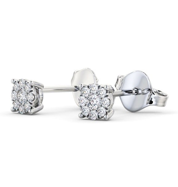 Cluster Halo Round Diamond Earrings 9K White Gold ERG137_WG_THUMB1 