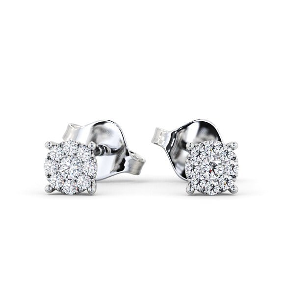 Cluster Halo Round Diamond Earrings 9K White Gold ERG137_WG_THUMB2 