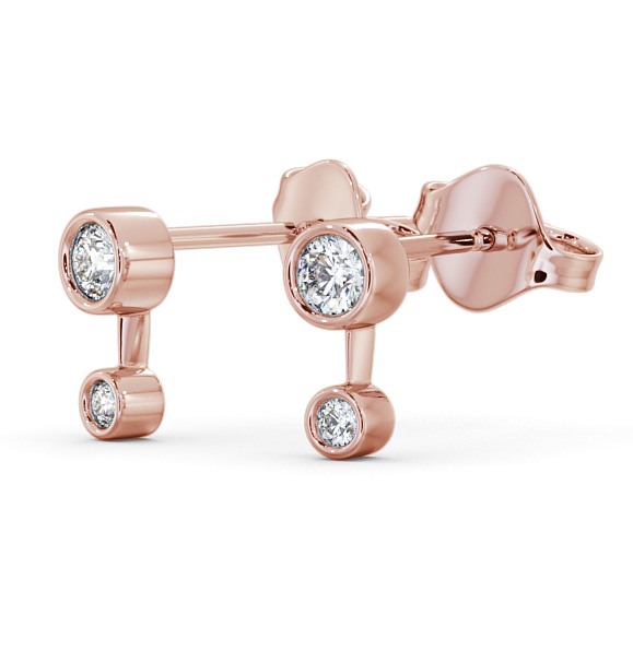 Drop Round Diamond Earrings 9K Rose Gold - Nadile ERG138_RG_THUMB1