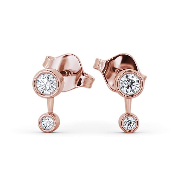  Drop Round Diamond Earrings 9K Rose Gold - Nadile ERG138_RG_THUMB2 