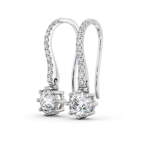 Drop Round Diamond Regal Earrings 18K White Gold ERG139_WG_THUMB1 