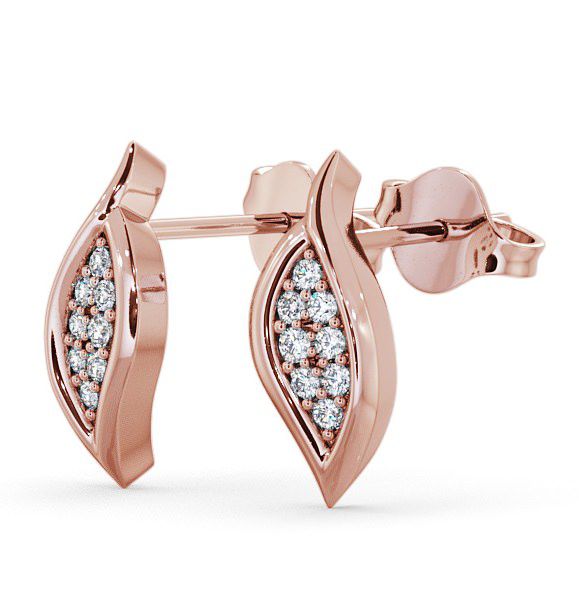  Cluster Leaf Shape Diamond Earrings 9K Rose Gold - Kelise ERG13_RG_THUMB1 