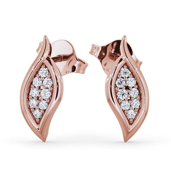  Cluster Leaf Shape Diamond Earrings 9K Rose Gold - Kelise ERG13_RG_THUMB2 