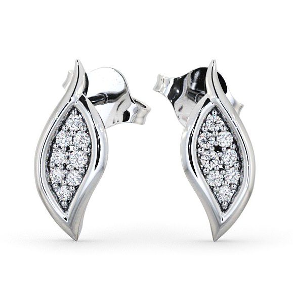  Cluster Leaf Shape Diamond Earrings 9K White Gold - Kelise ERG13_WG_THUMB2 