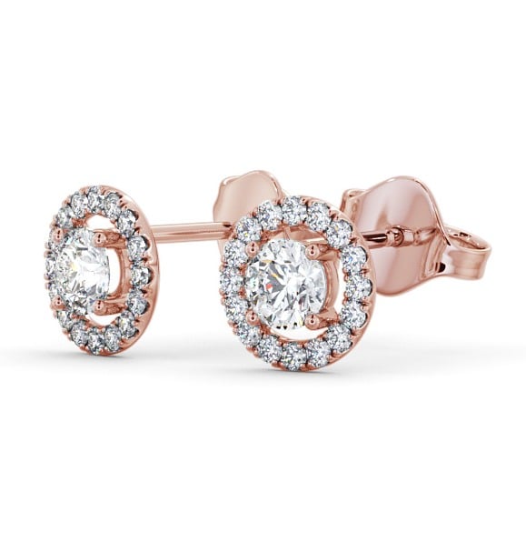 Halo Round Diamond Earrings 18K Rose Gold - Hanneli ERG140_RG_THUMB1