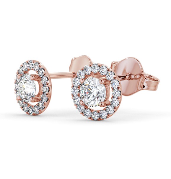 Halo Round Diamond Traditional Earrings 18K Rose Gold ERG140_RG_THUMB1 