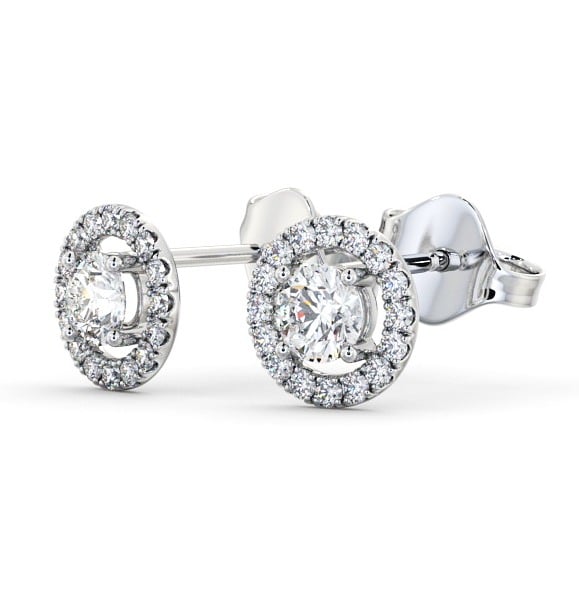 Halo Round Diamond Traditional Earrings 9K White Gold ERG140_WG_THUMB1 