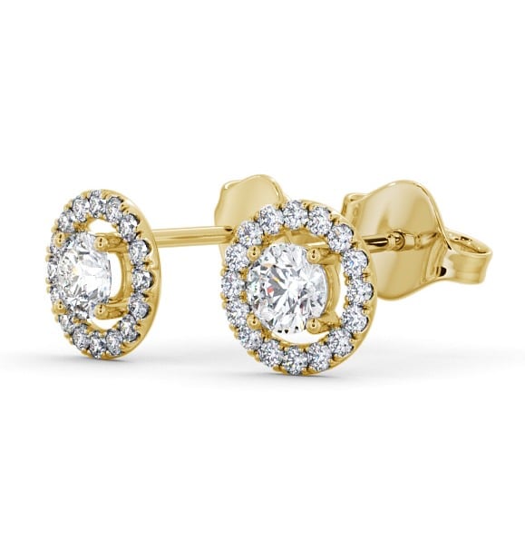  Halo Round Diamond Earrings 9K Yellow Gold - Hanneli ERG140_YG_THUMB1 