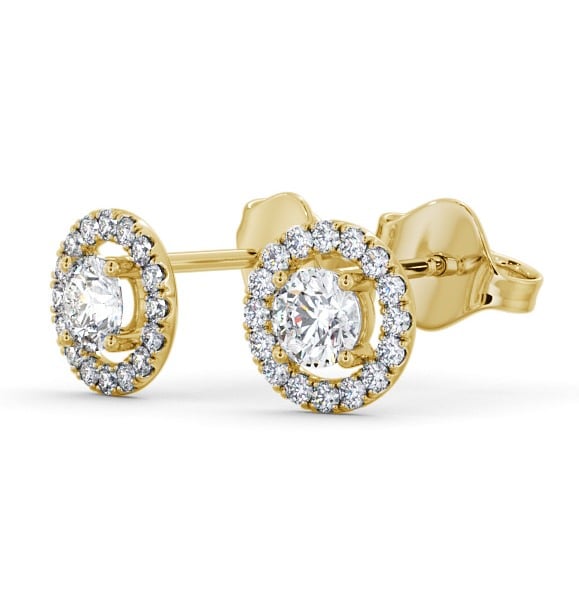 Halo Round Diamond Traditional Earrings 18K Yellow Gold ERG140_YG_THUMB1 