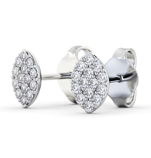  Marquise Style Round Diamond Earrings 9K White Gold - Reyes ERG143_WG_THUMB1 