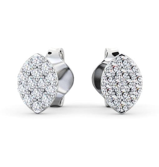  Marquise Style Round Diamond Earrings 9K White Gold - Reyes ERG143_WG_THUMB2 