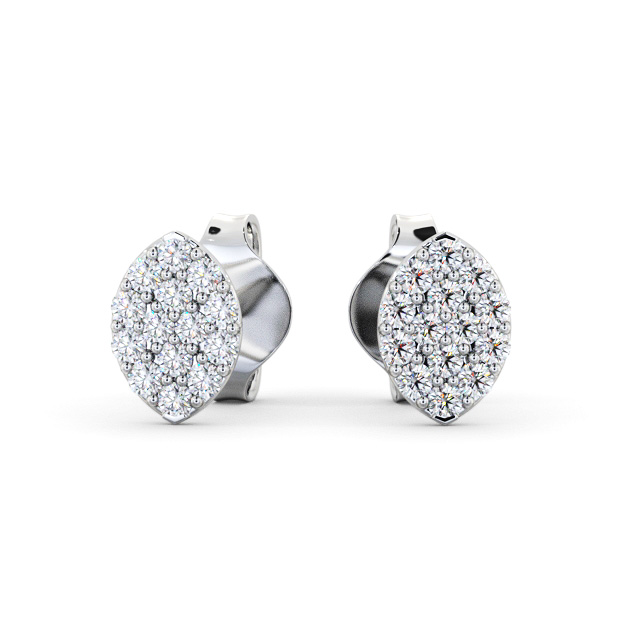 Marquise Style Round Diamond Earrings 18K White Gold - Reyes ERG143_WG_UP