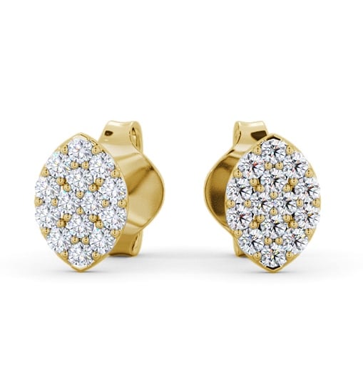  Marquise Style Round Diamond Earrings 18K Yellow Gold - Reyes ERG143_YG_THUMB2 