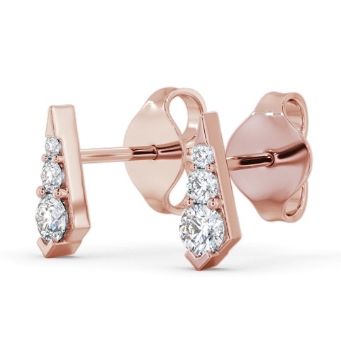 Drop Style Round Diamond Trilogy Earrings 18K Rose Gold ERG144_RG_THUMB1 