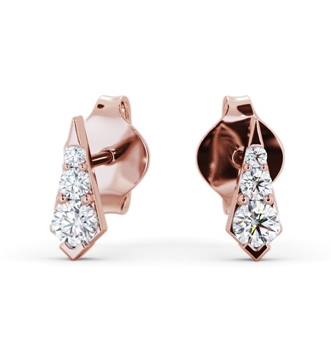  Drop Style Round Diamond Earrings 9K Rose Gold - Cowden ERG144_RG_THUMB2 