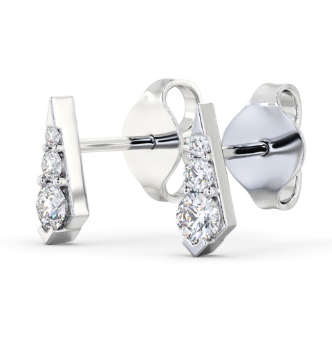 Drop Style Round Diamond Trilogy Earrings 18K White Gold ERG144_WG_THUMB1