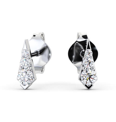  Drop Style Round Diamond Earrings 9K White Gold - Cowden ERG144_WG_THUMB2 