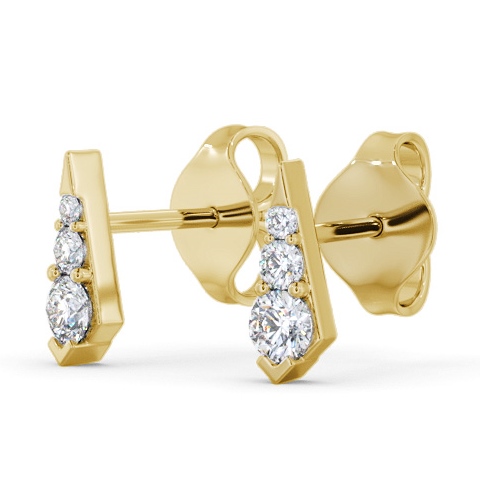 Drop Style Round Diamond Earrings 9K Yellow Gold - Cowden ERG144_YG_THUMB1